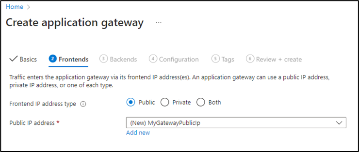Frontends de l'Application Gateway