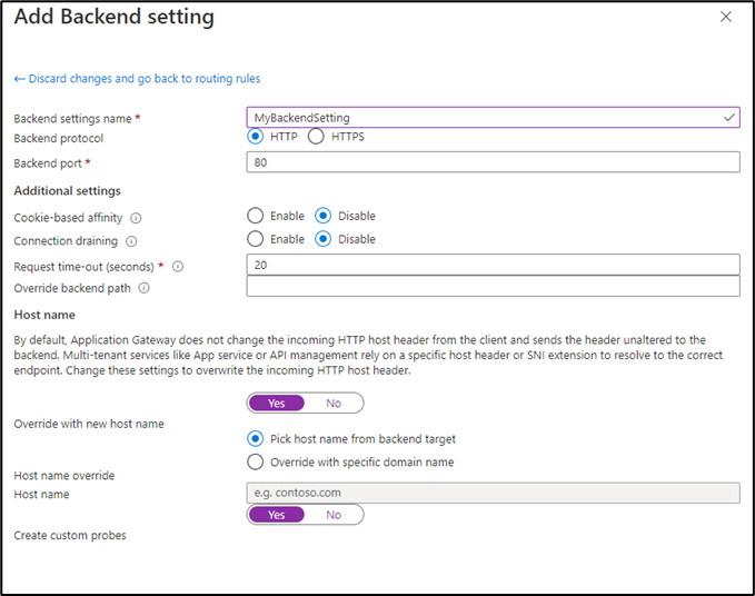 Backend setting des règles de routage