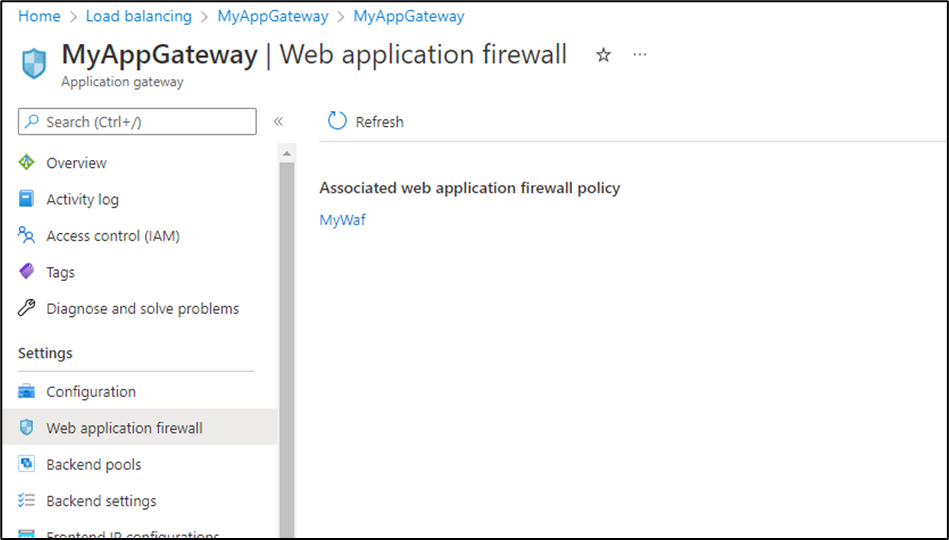 Configuration du WAF