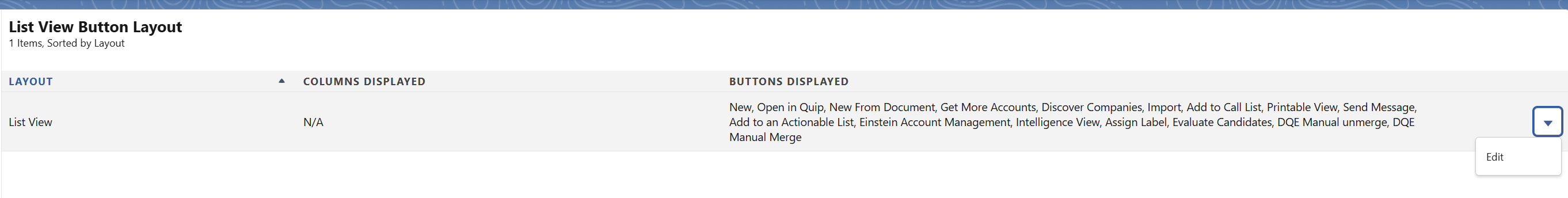 Edit list view button layout