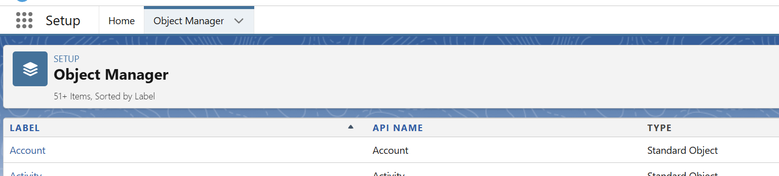 Select Account in Object Manager