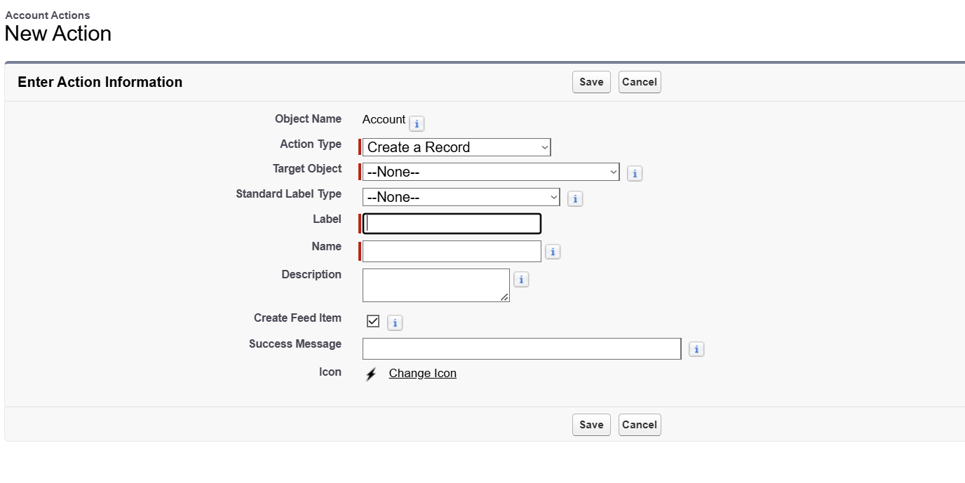 Create a new Lightning action