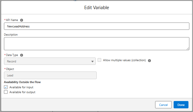 New Lead creation variable
