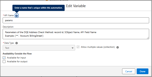 params variable