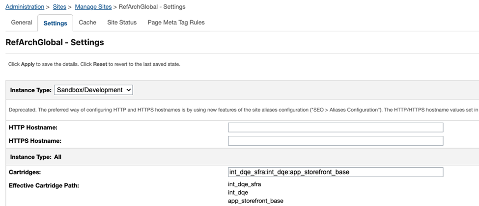 Configuration du Effective Cartridge Path Salesforce Commerce Cloud pour la cartouche DQE