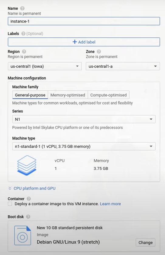 GCP VM connection options