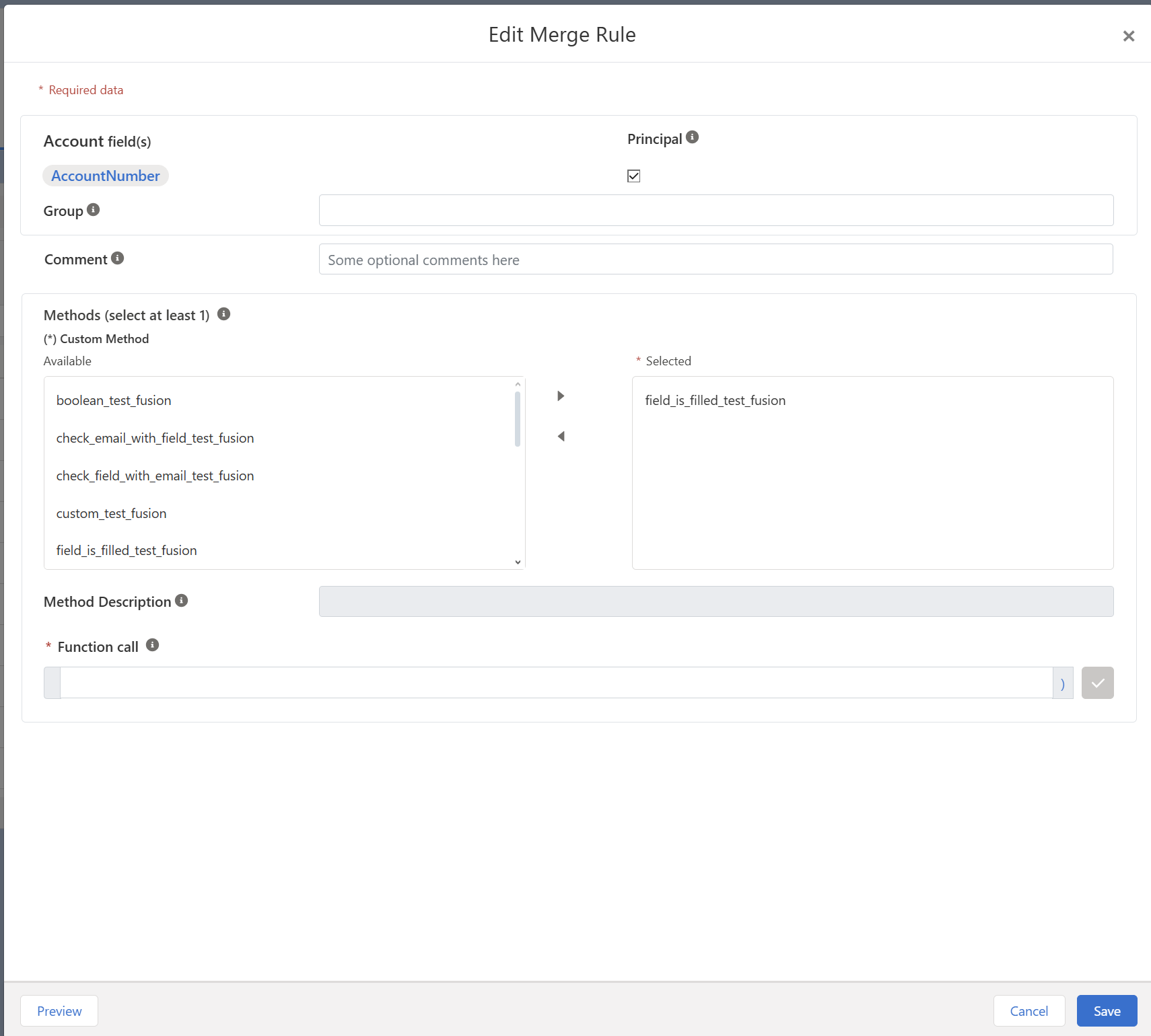 Edit merge rule details