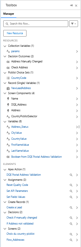 Address validation Flow diagram component