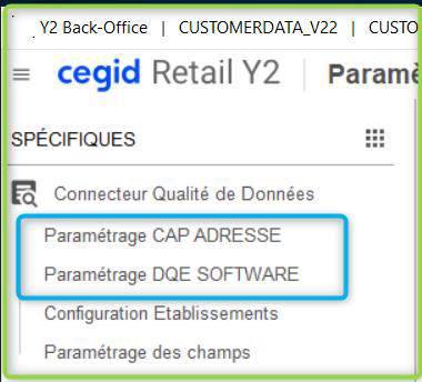 Retail Y2 menu for configuring the contact creation web page URL