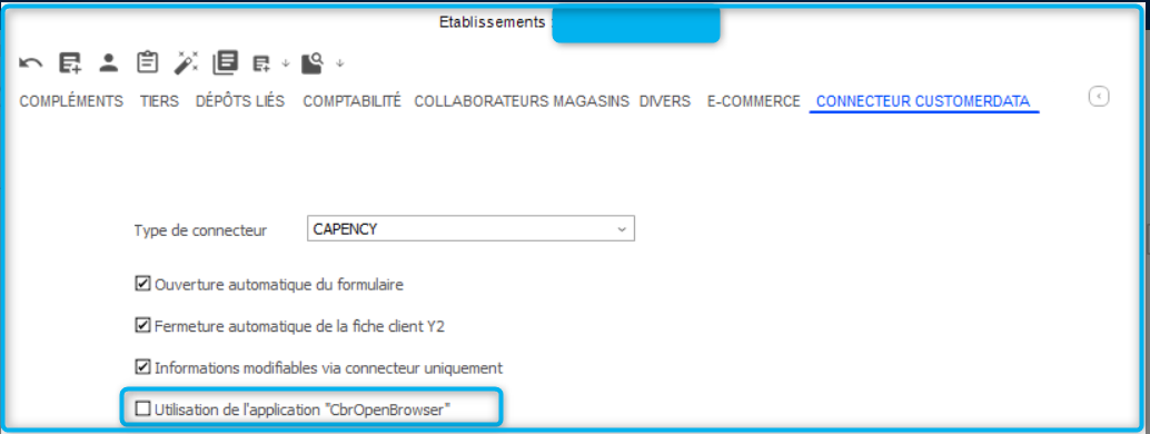 Retail Y2 establishment file field for using the CbrOpenBrowser application