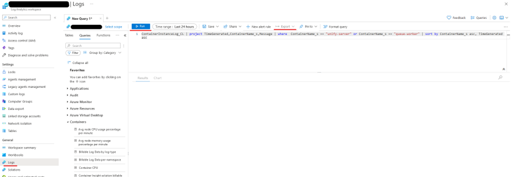 Log Analytics Worker Logs-Tab