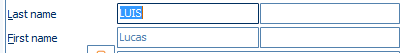 Cegid Y2 field settings for first name and last name fields