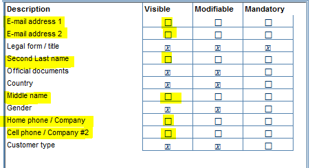 Cegid Y2 phone field configuration settings